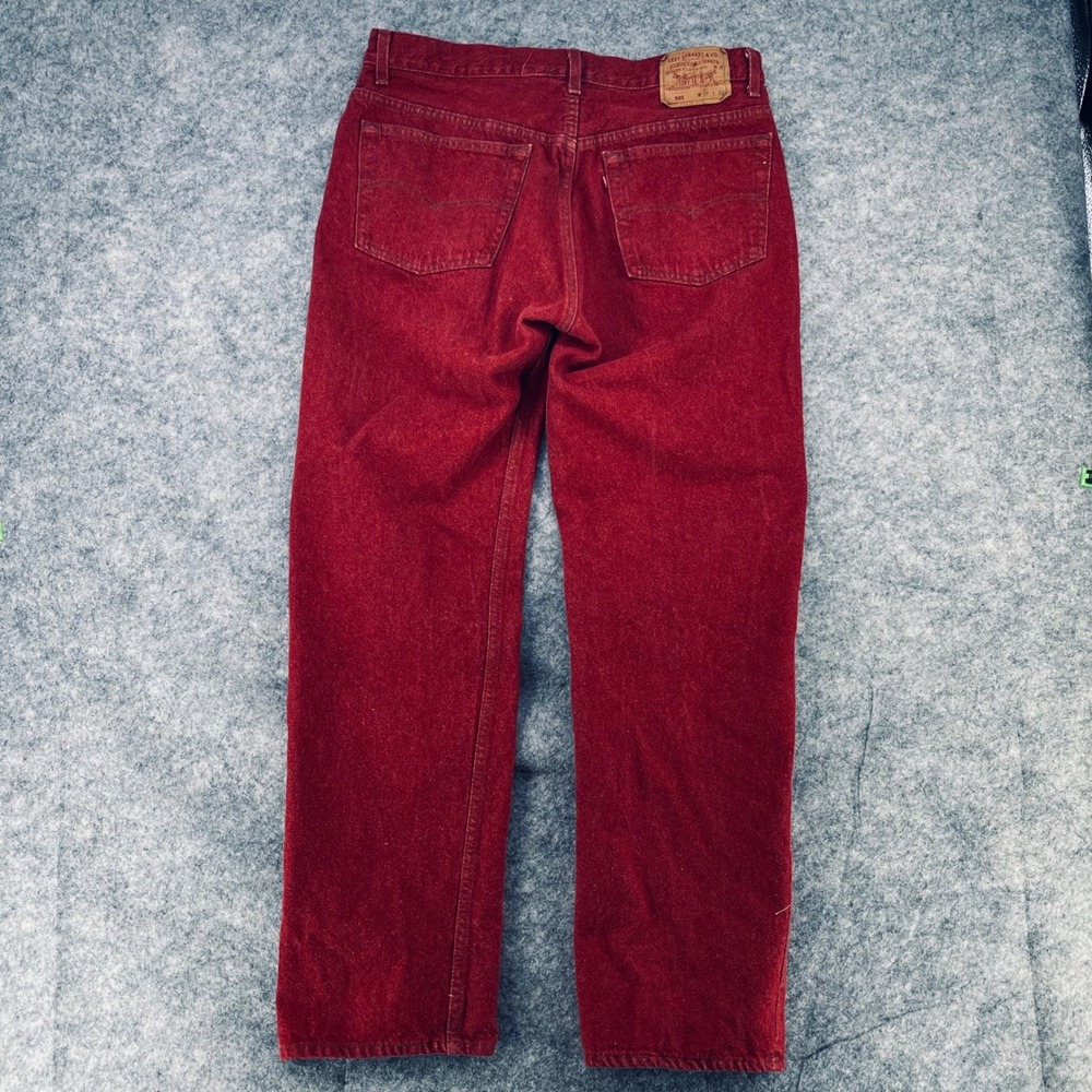 Vintage Levi 501 Jeans Men 38x32 Red Button Fly Baggy Denim Made in USA 1990s - Picture 4 of 16